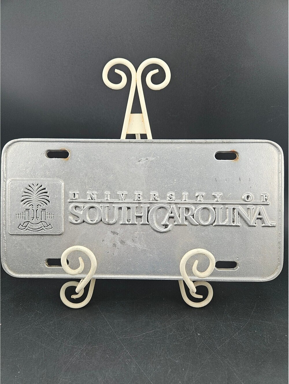 Vtg Pewtarex University of South Carolina Gamecocks Cast Metal License Plate